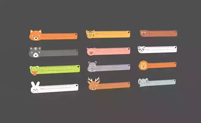 Ruler With Animal Adorable Pack 01