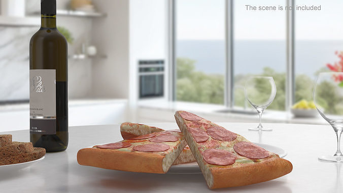 Pepperoni Pizza Slice 3D model