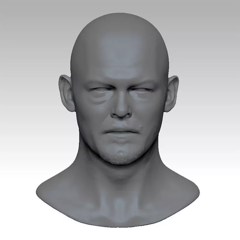 Norman Reedus HEAD SCULPTURE 3D PRINT MODEL 3D print model