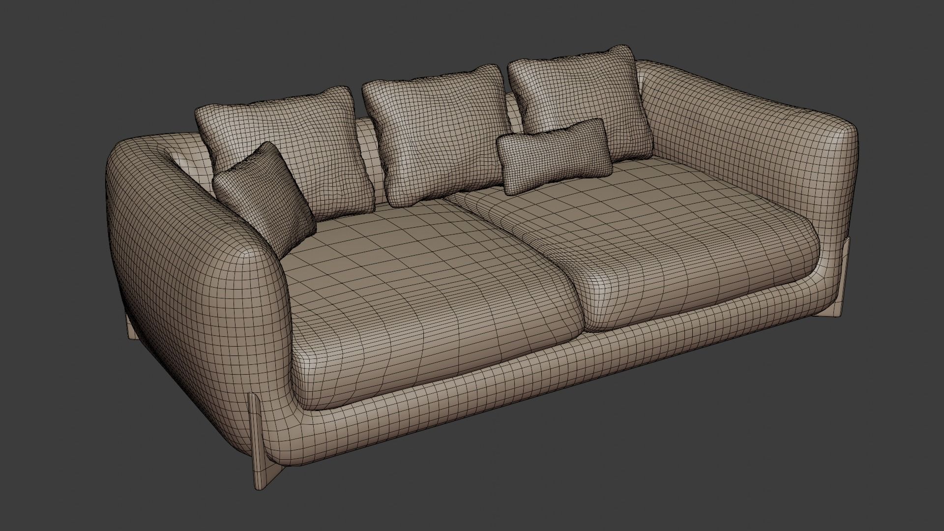 Very soft relief sofa 3D model_4