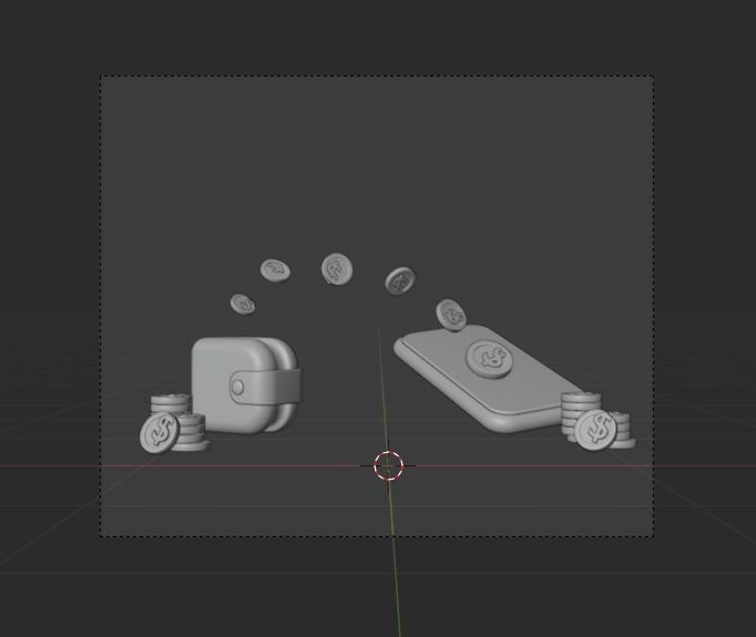 Money saving 3d Illustration  Icon Pack 3D model_17