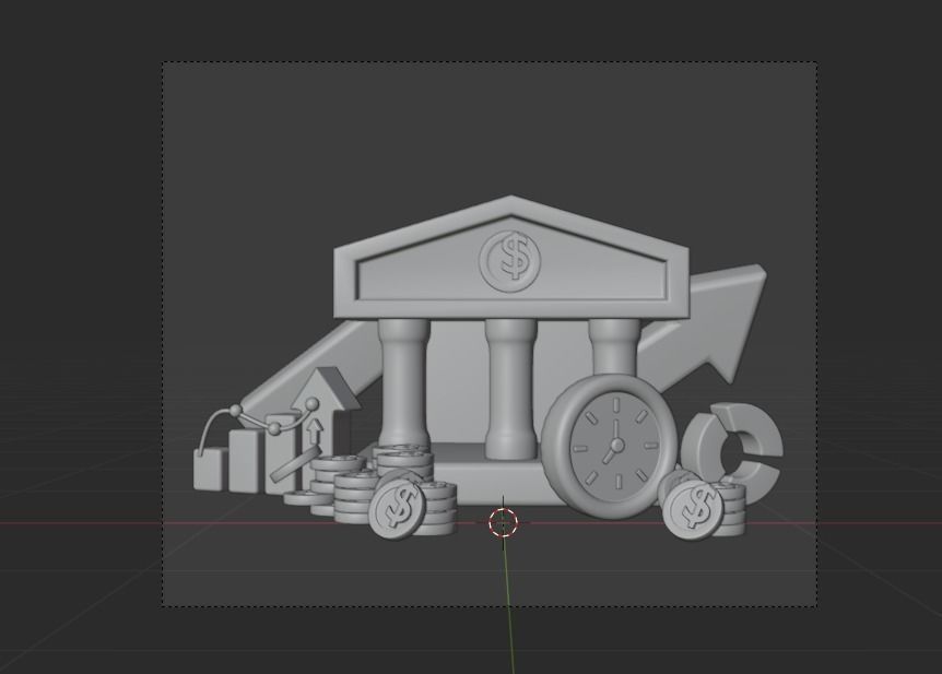 Money saving 3d Illustration  Icon Pack 3D model_36