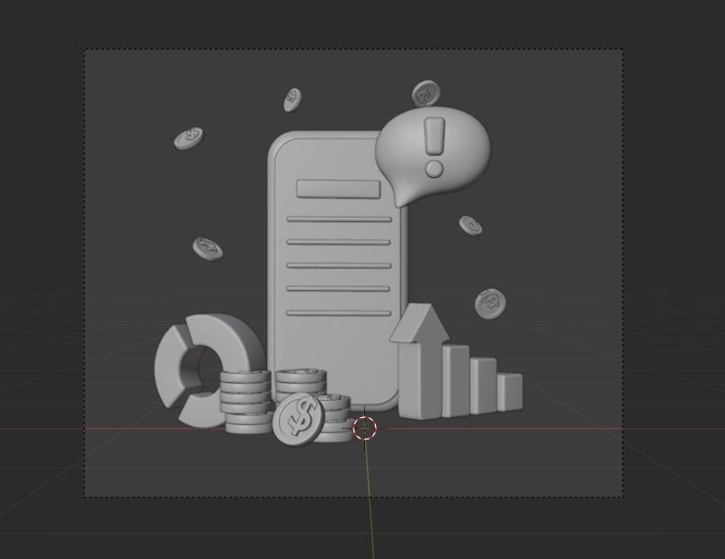 Money saving 3d Illustration  Icon Pack 3D model_38