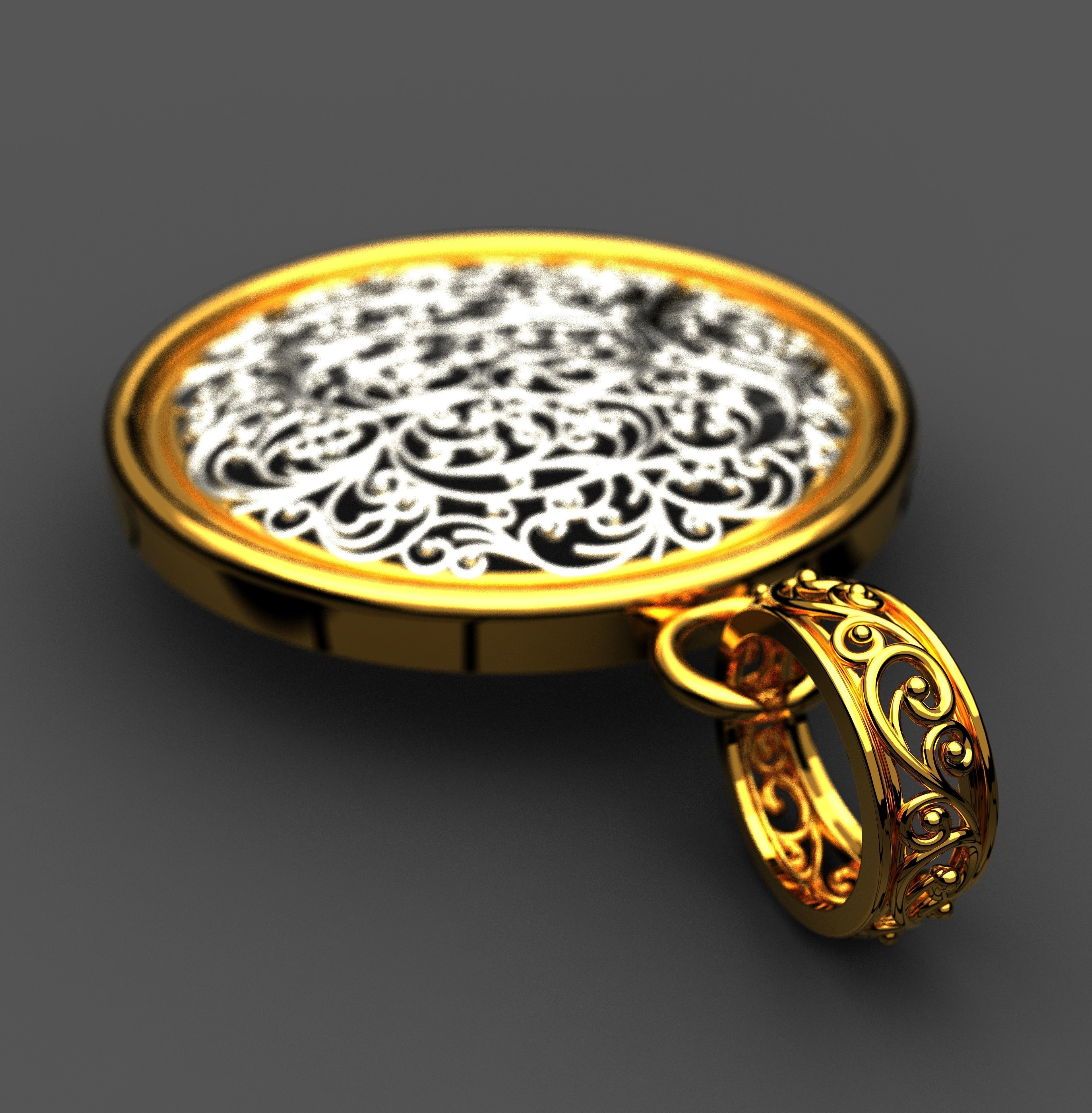  pendant with pattern 3D print model_1