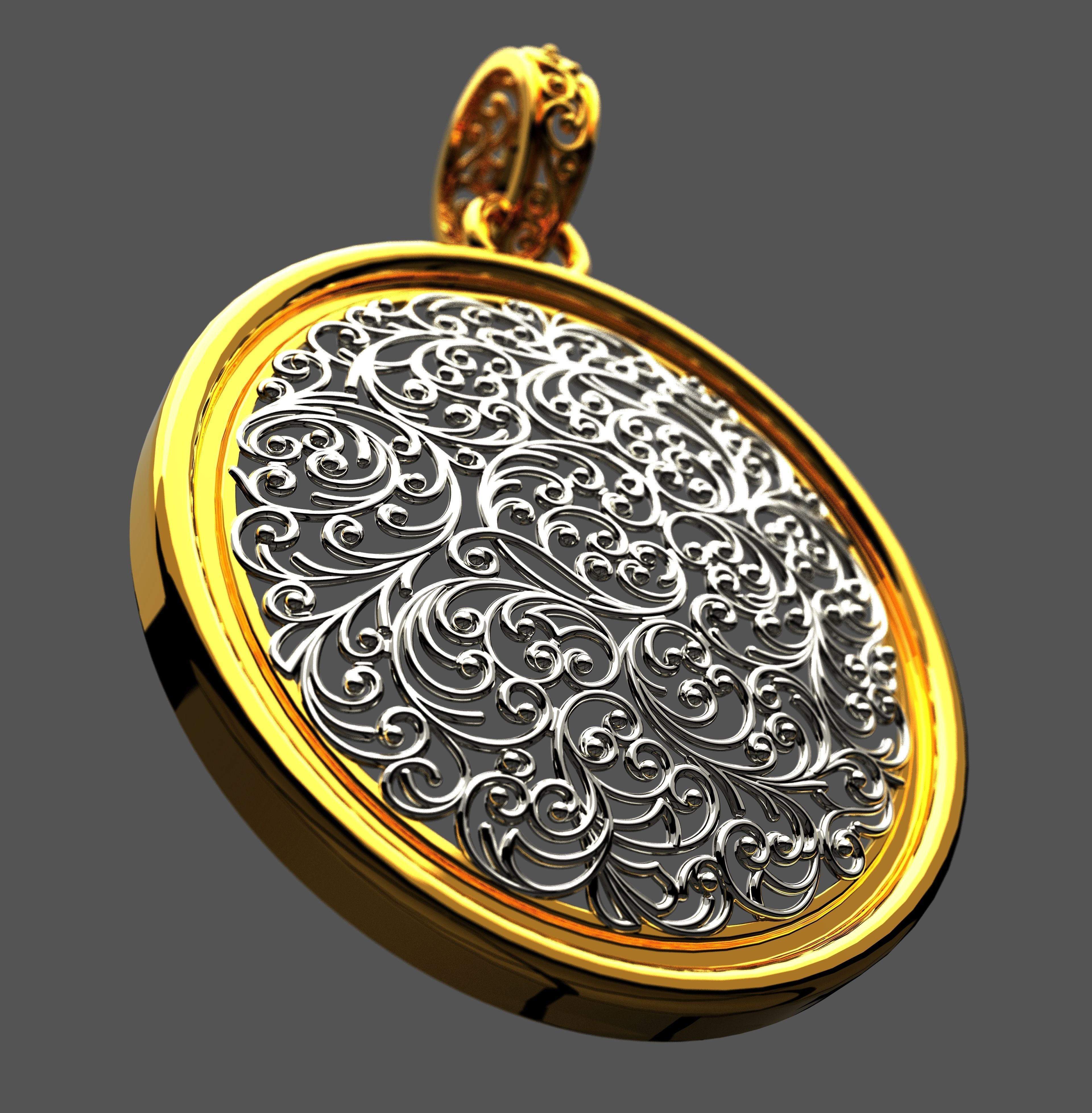  pendant with pattern 3D print model_3