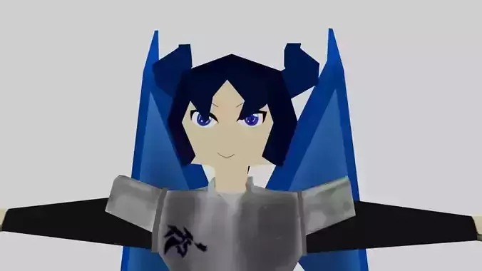 Low poly dragon woman