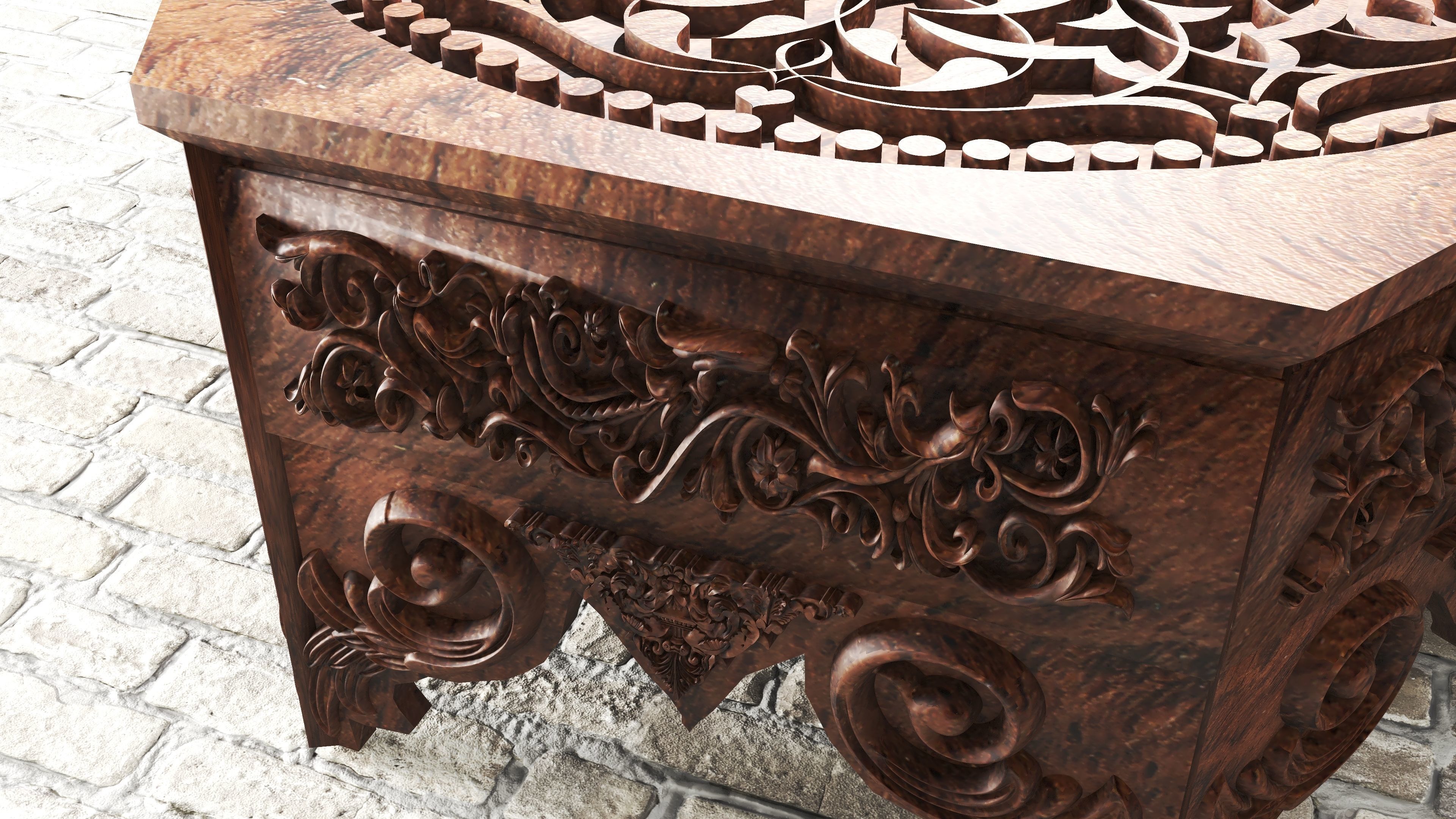 Anatolian Style Coffee Table 4K 3D model_4