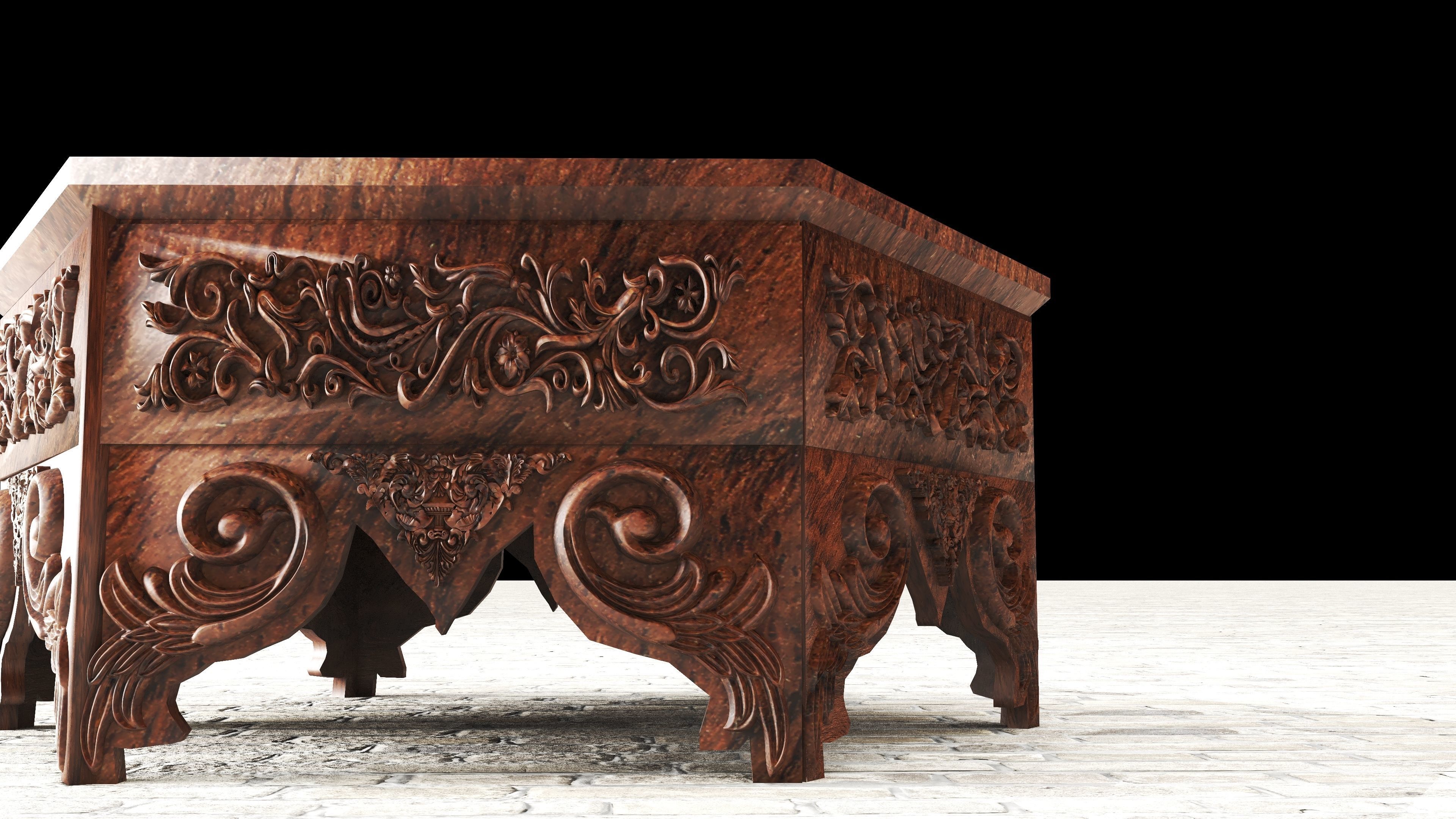 Anatolian Style Coffee Table 4K 3D model_1