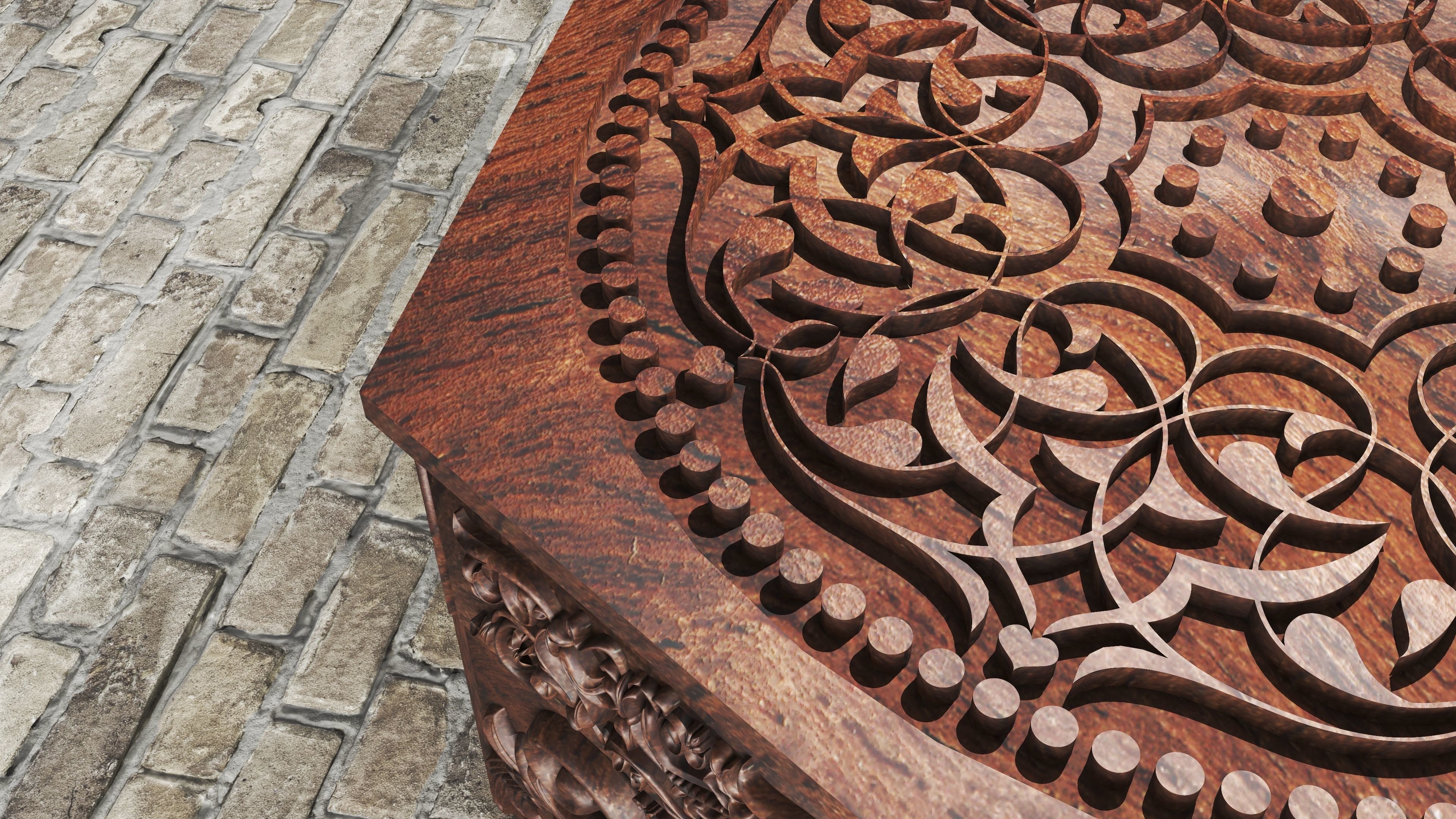 Anatolian Style Coffee Table 4K 3D model_5