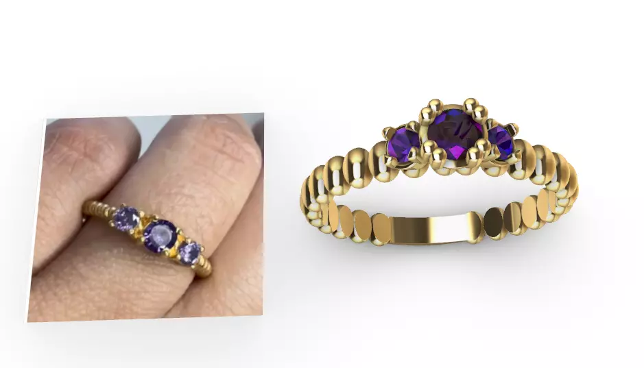 Anillo solitario para dama-mujer -v- 3D print model