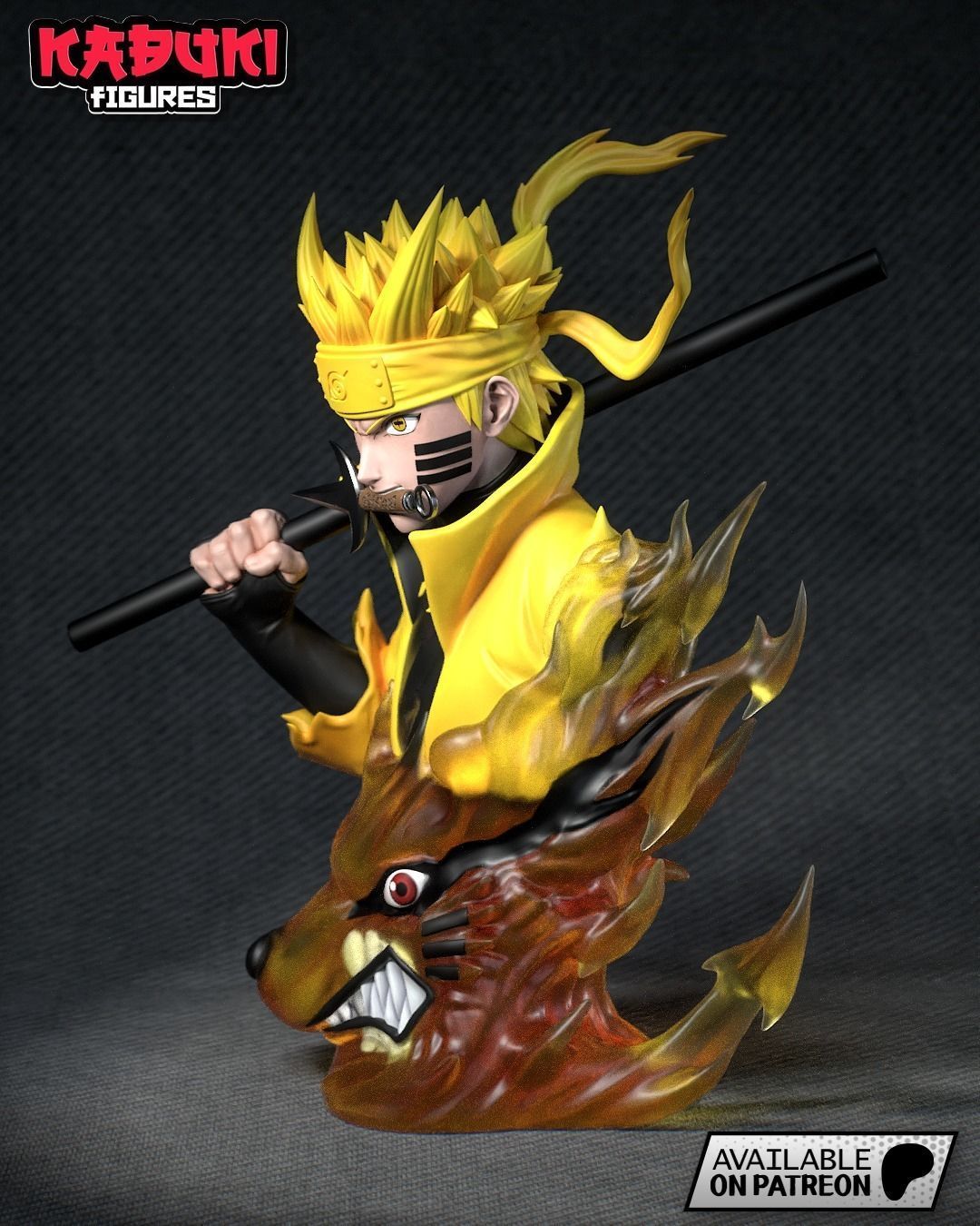 NARUTO - 6 PATH MODE BUST 3D print model_2