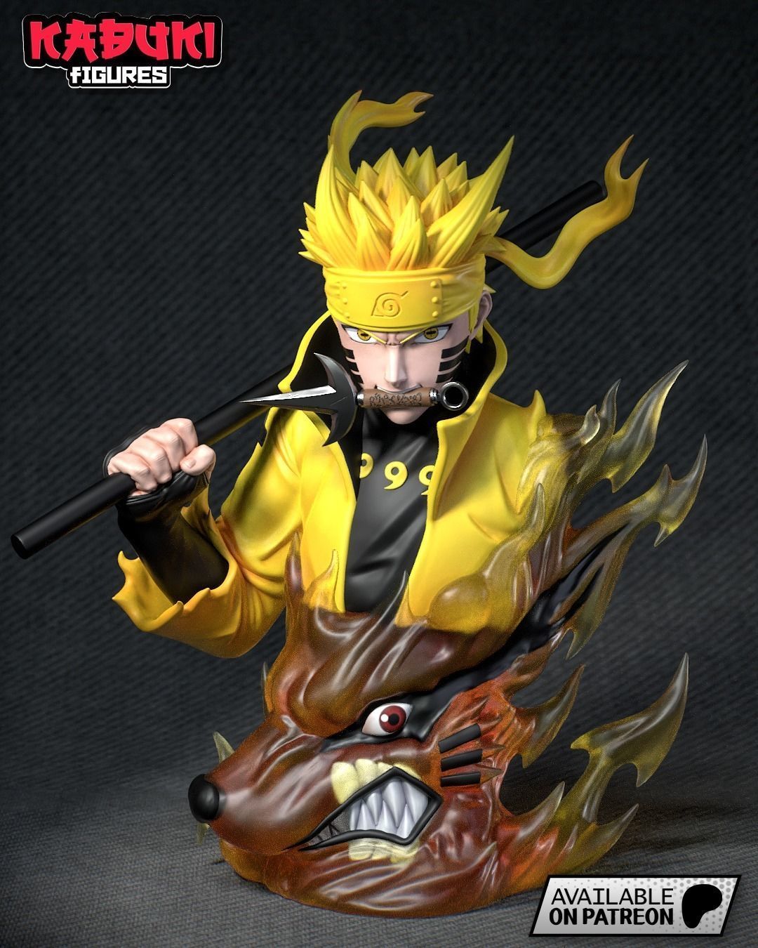 NARUTO - 6 PATH MODE BUST 3D print model_1