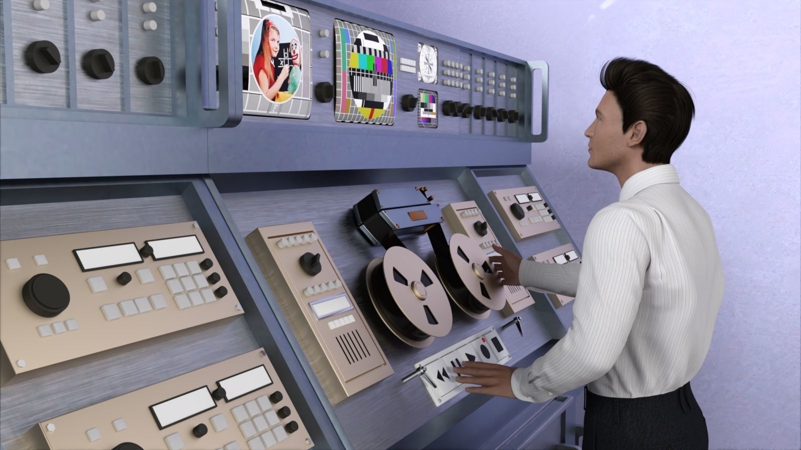 Quadruplex Videotape Recorder 3D model_3