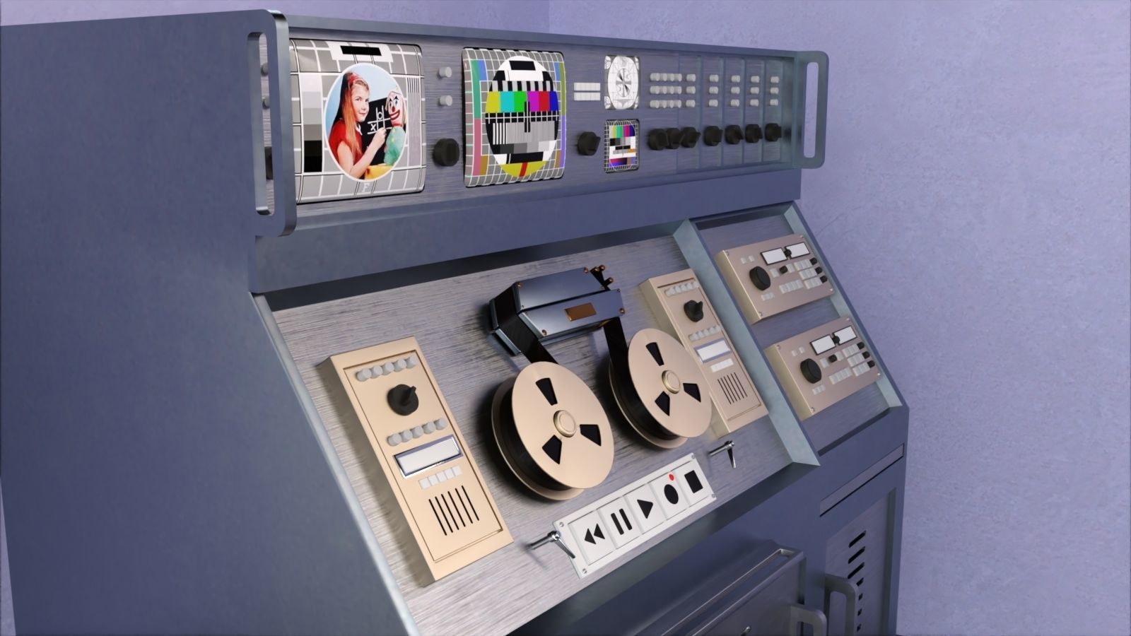 Quadruplex Videotape Recorder 3D model_1