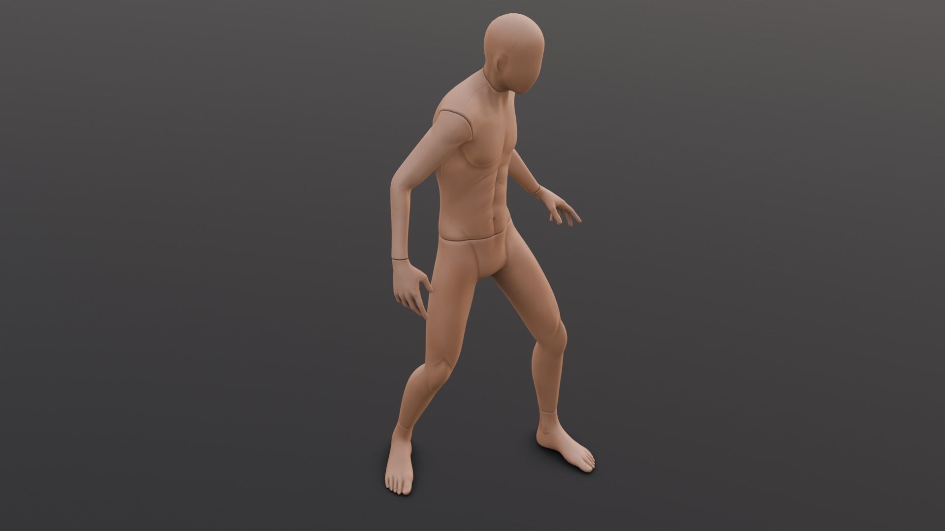 Human Body Rigged 3D Model Low-poly 3D model_5
