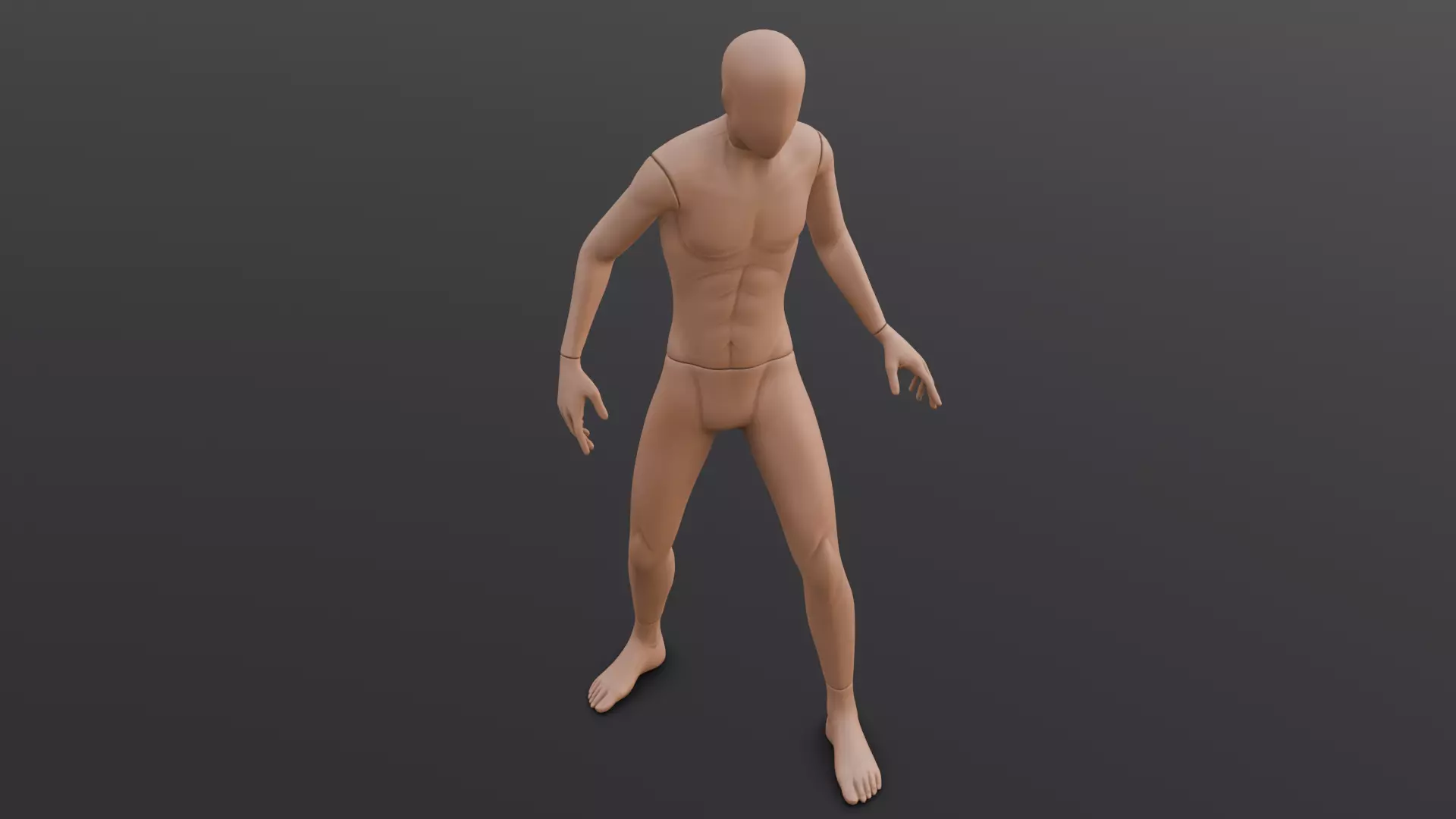 Human Body Rigged 3D Model Low-poly 3D model_0