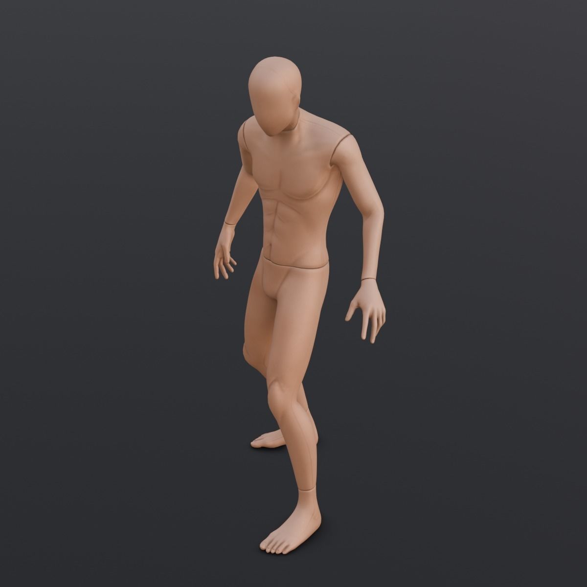 Human Body Rigged 3D Model Low-poly 3D model_1