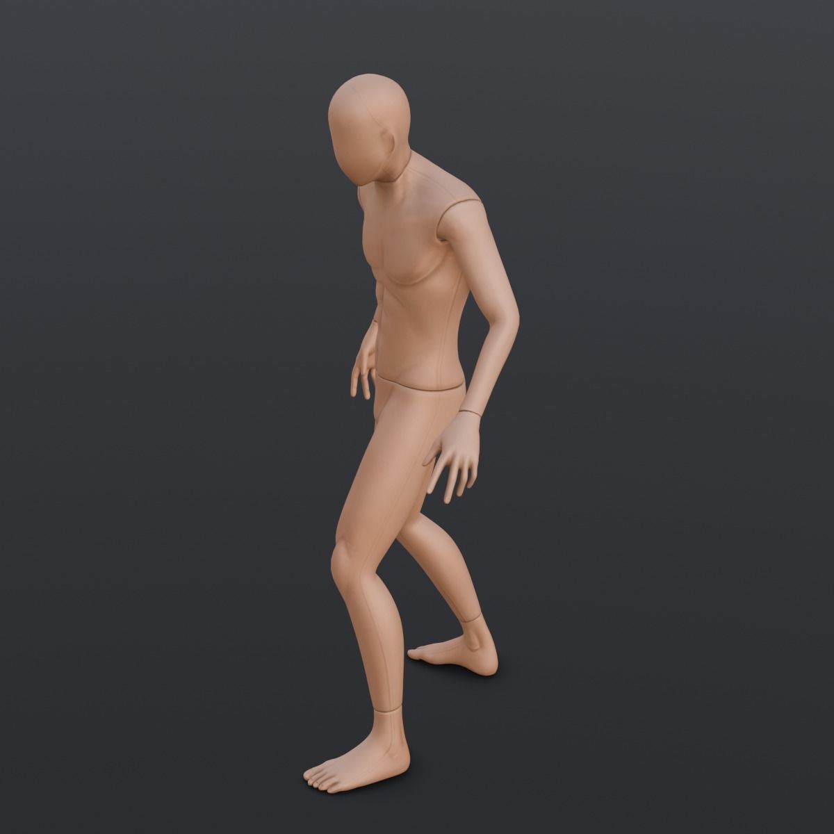 Human Body Rigged 3D Model Low-poly 3D model_12
