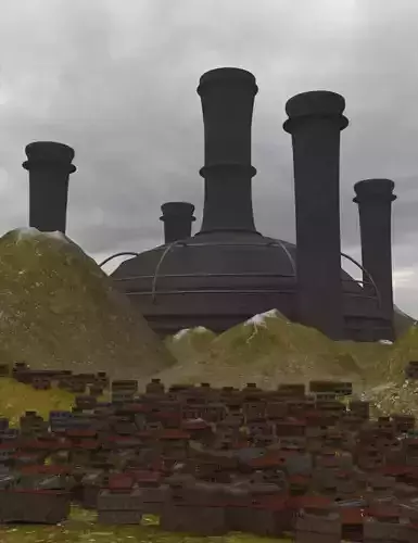 Tharelian Slum - Blue Angel 3D model