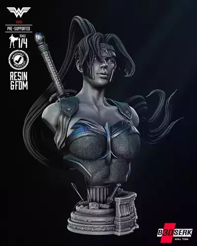 B3DSERK Artemis Bust Portrait Tested for 3D printing 3D print model