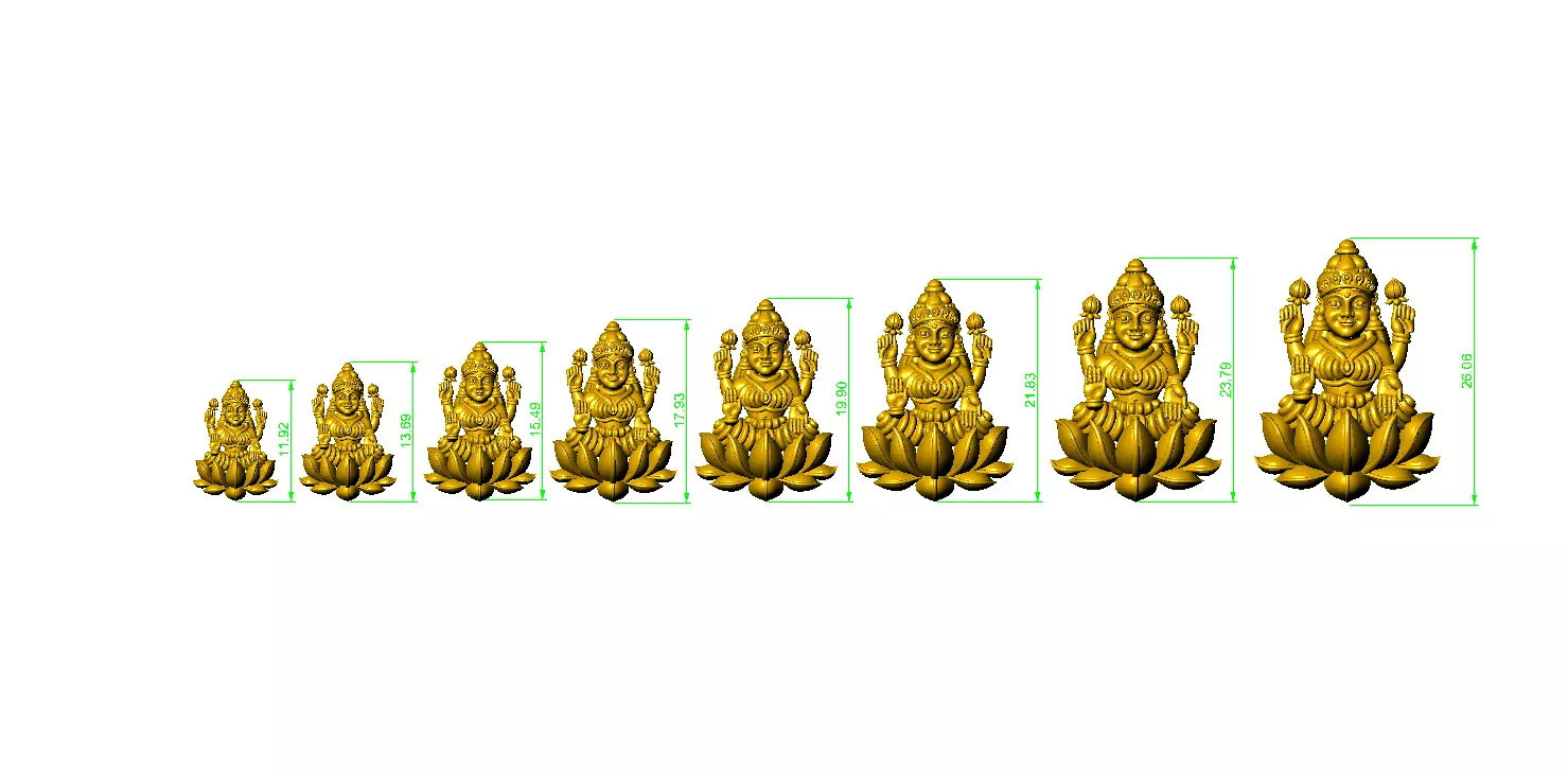 Laxmi all size statue 3D print model_0