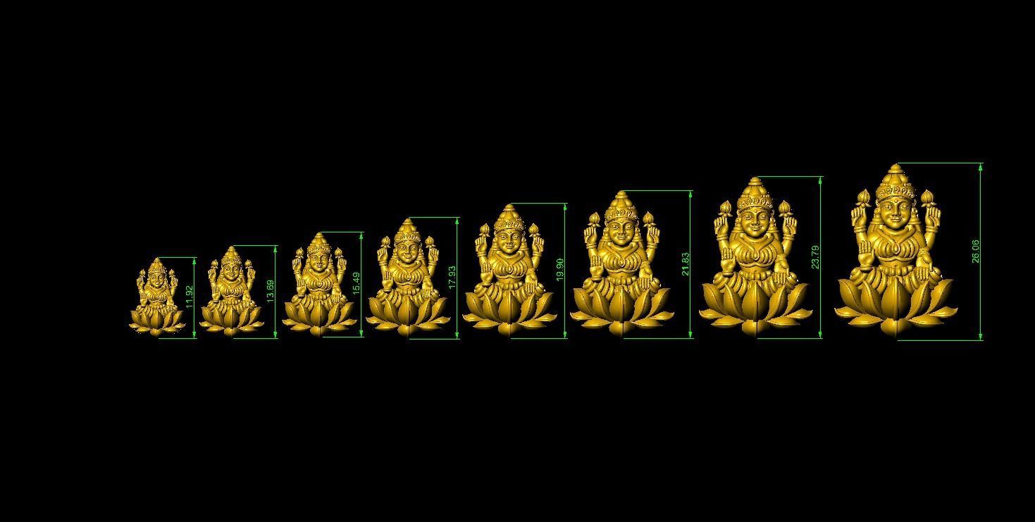 Laxmi all size statue 3D print model_2