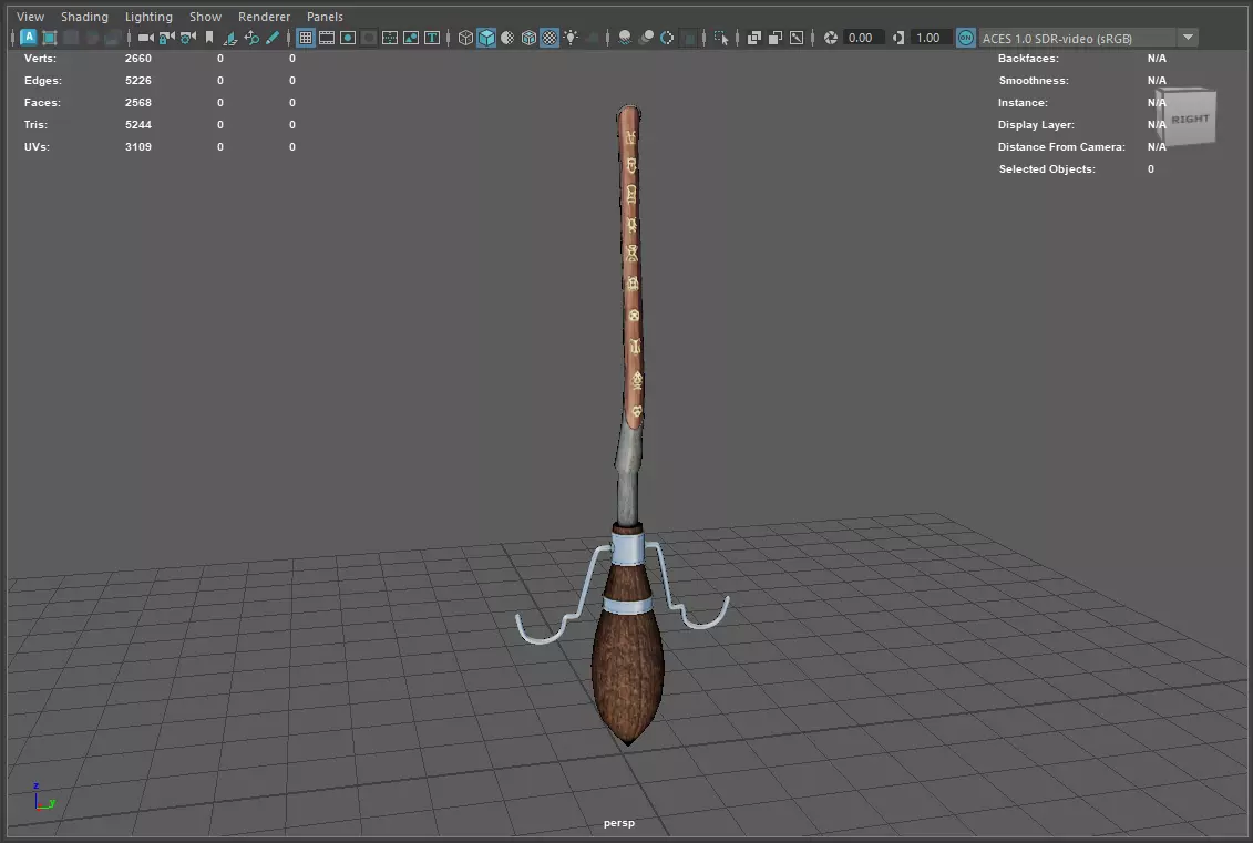 Broom Low-poly 3D model_0