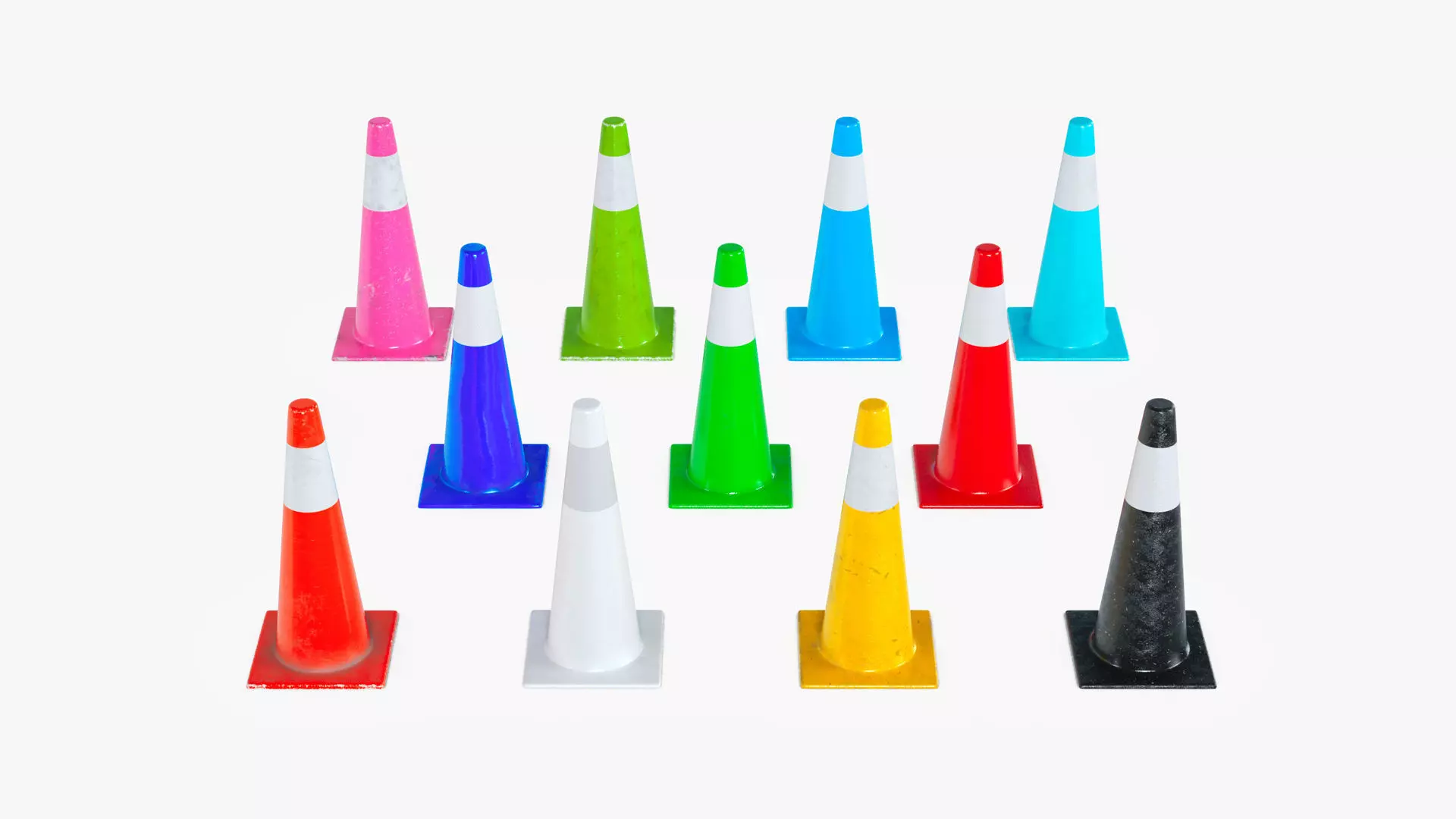 Traffic Elements Cone 2 Ver 2 Low-poly 3D model