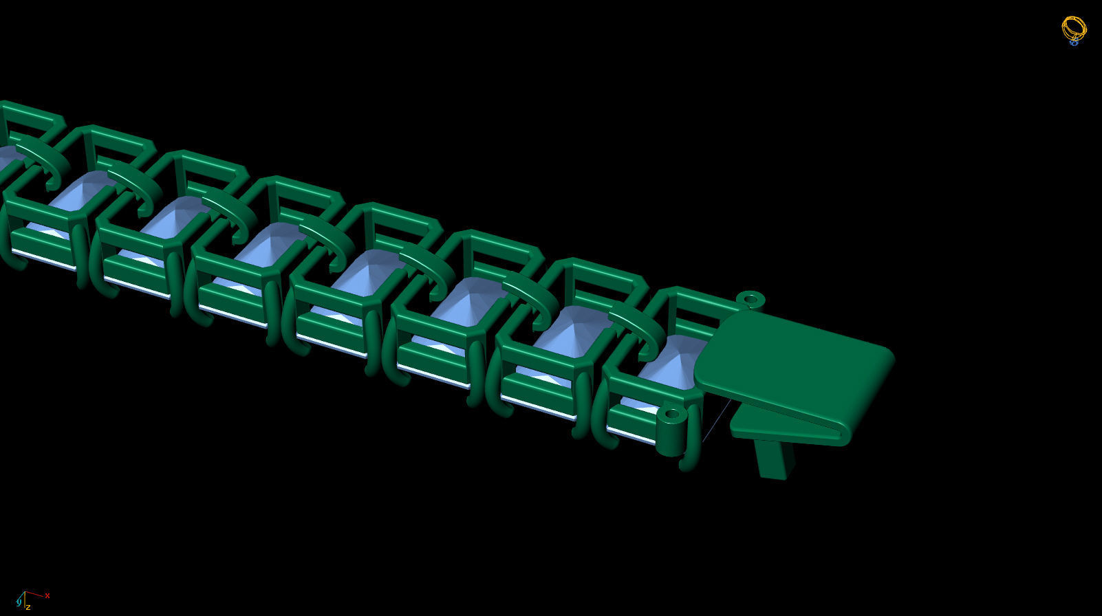 Riviera Tennis Bracelet Short Way Octagonal 8x5 mm 3D print model_8