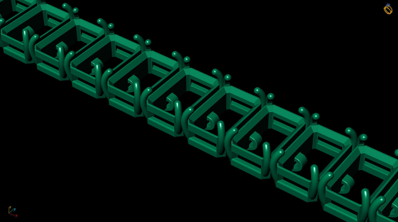 Riviera Tennis Bracelet Short Way Octagonal 8x5 mm 3D print model_11