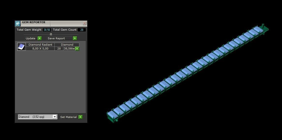 Riviera Tennis Bracelet Short Way Octagonal 8x5 mm 3D print model_4