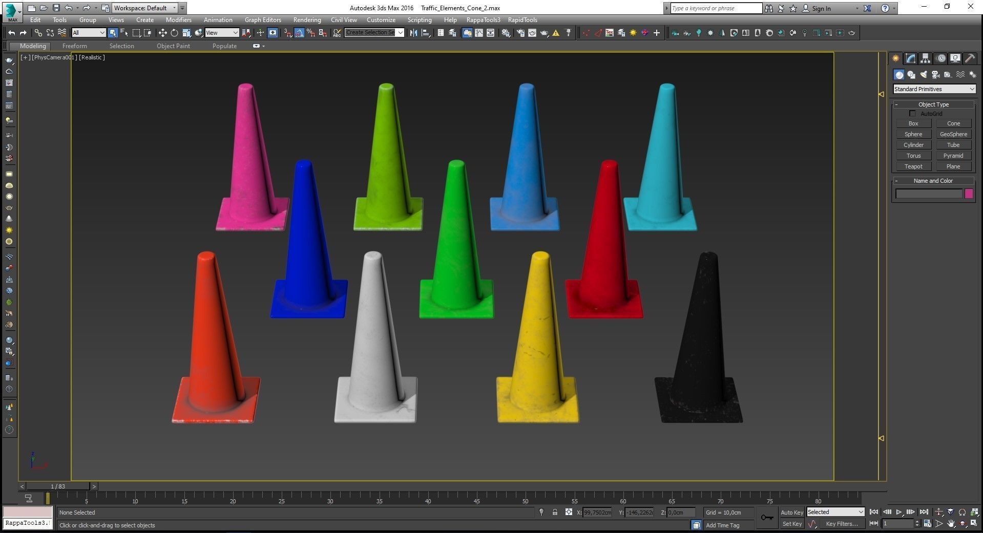 Traffic Elements Cone 2 Ver 1 Low-poly 3D model_22