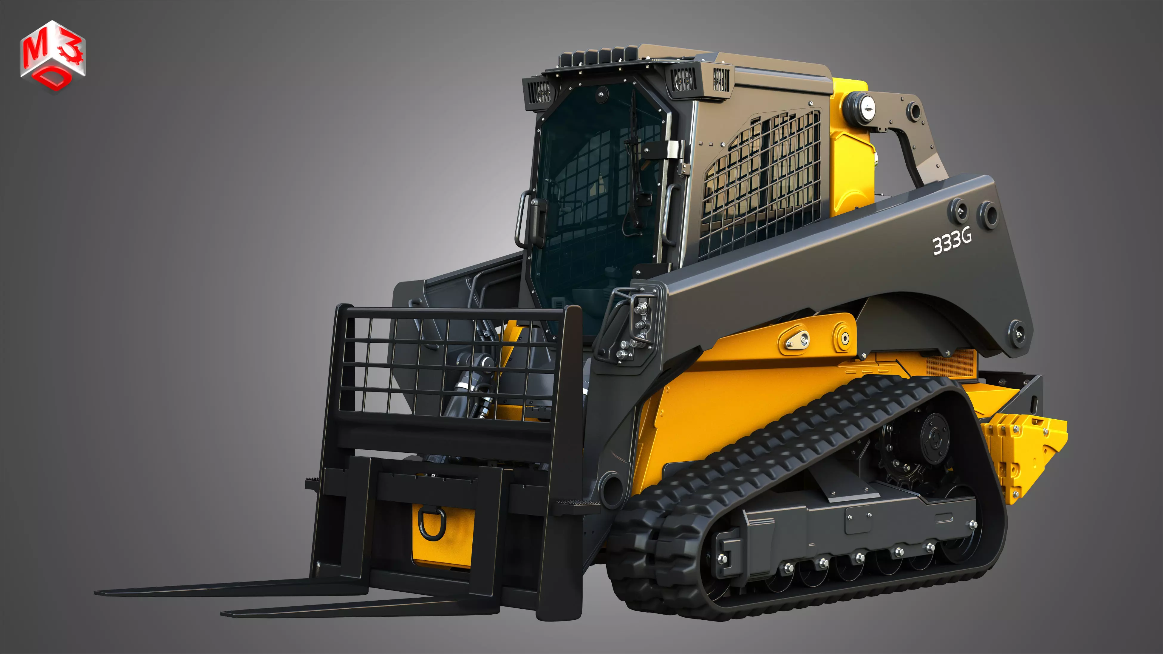 333G Compact Track Loader with Forestry Package - Pallet Fork 3D model