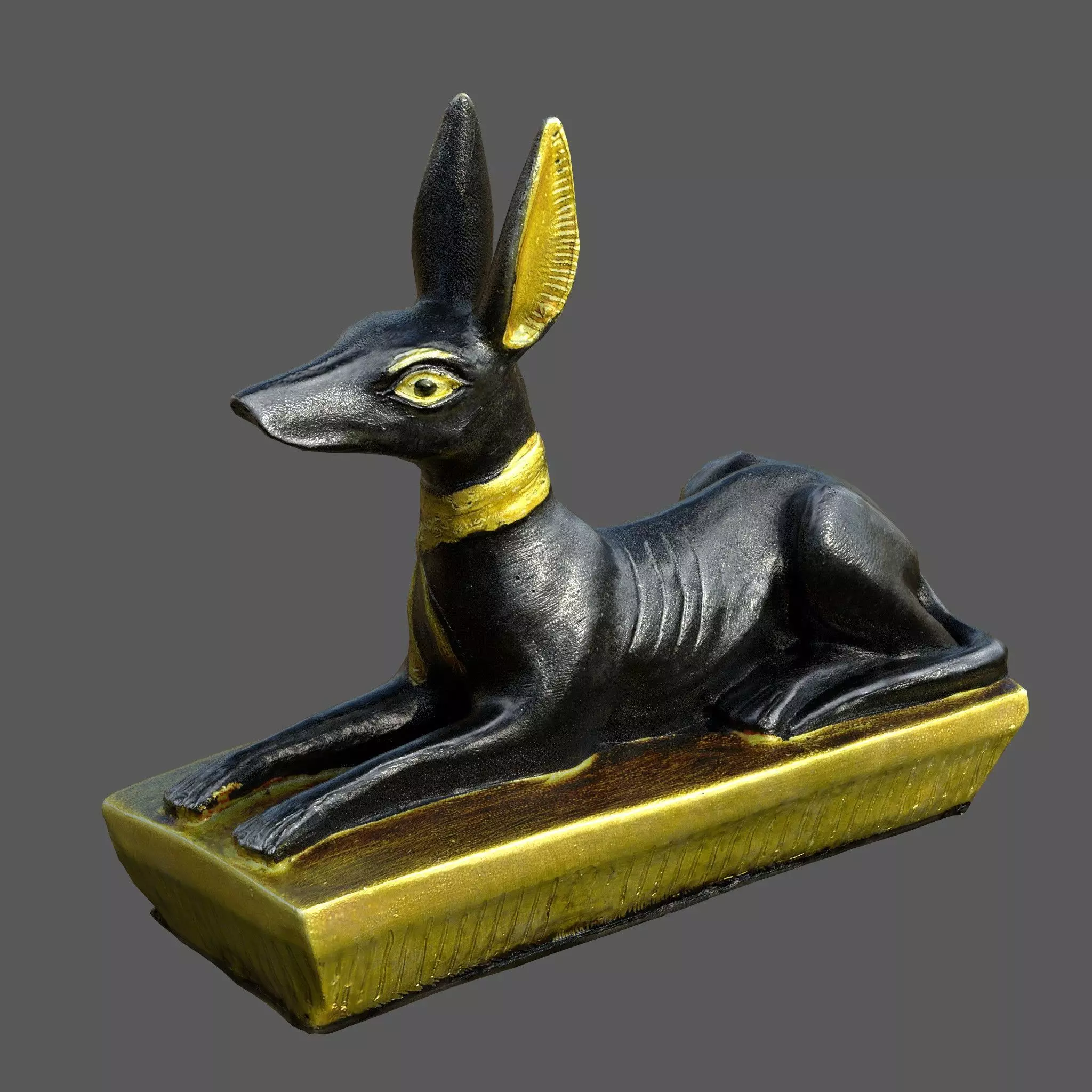 Anubis Dog Statue Low-poly 3D model_0
