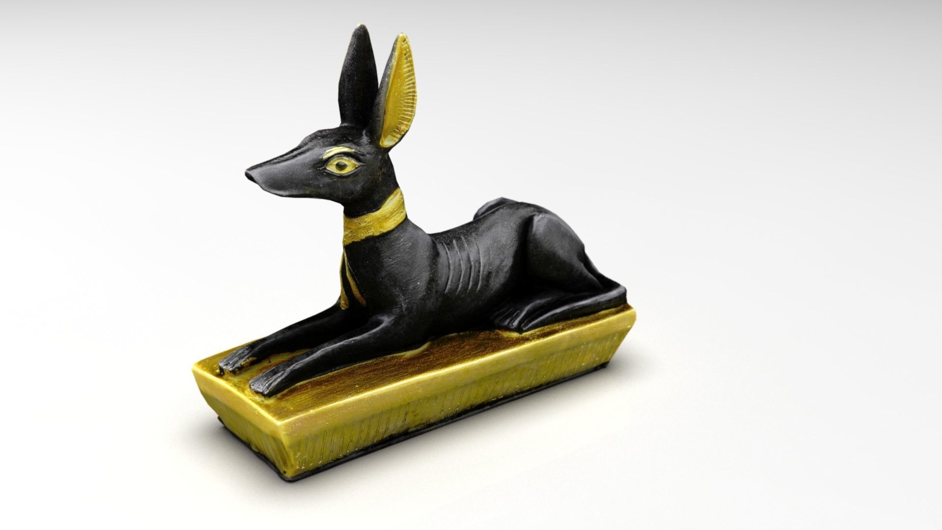 Anubis Dog Statue Low-poly 3D model_12