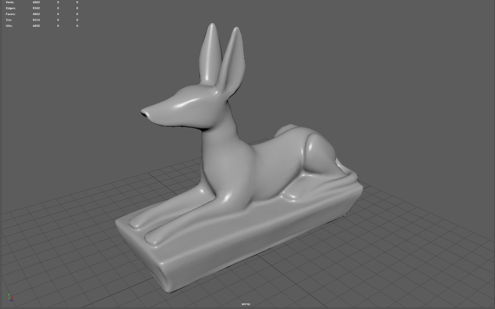 Anubis Dog Statue Low-poly 3D model_4