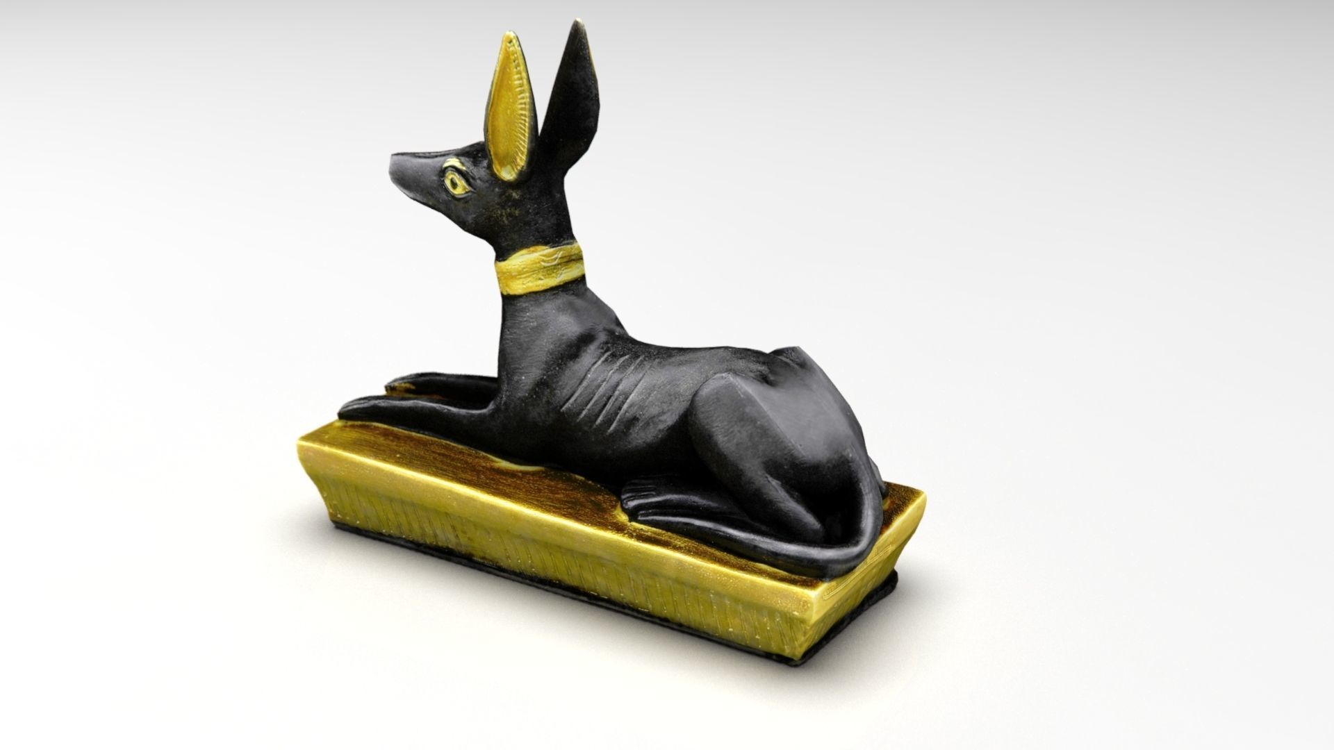 Anubis Dog Statue Low-poly 3D model_13