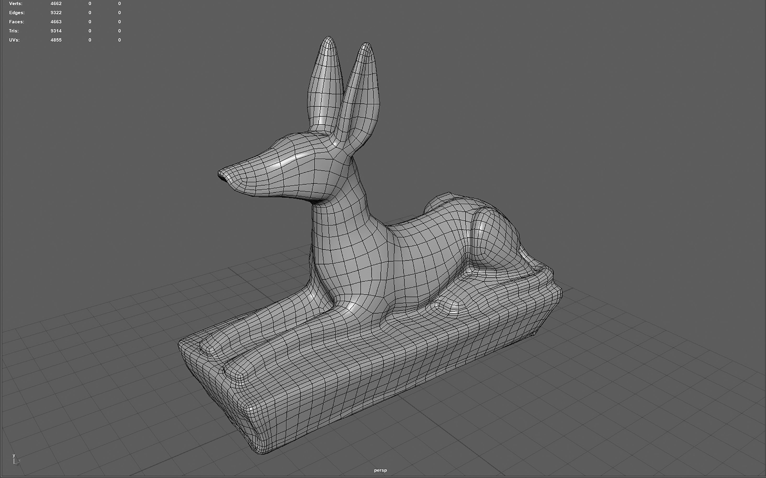 Anubis Dog Statue Low-poly 3D model_11