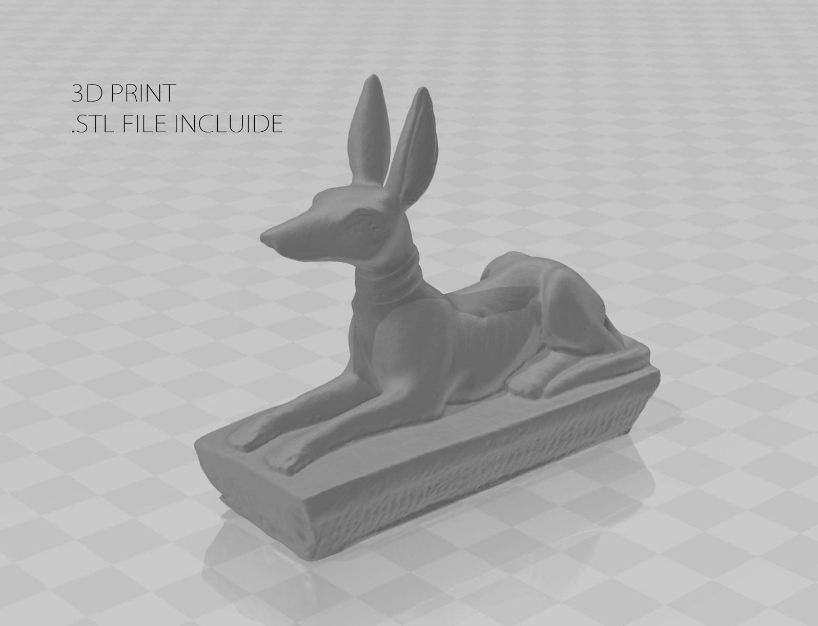 Anubis Dog Statue Low-poly 3D model_2