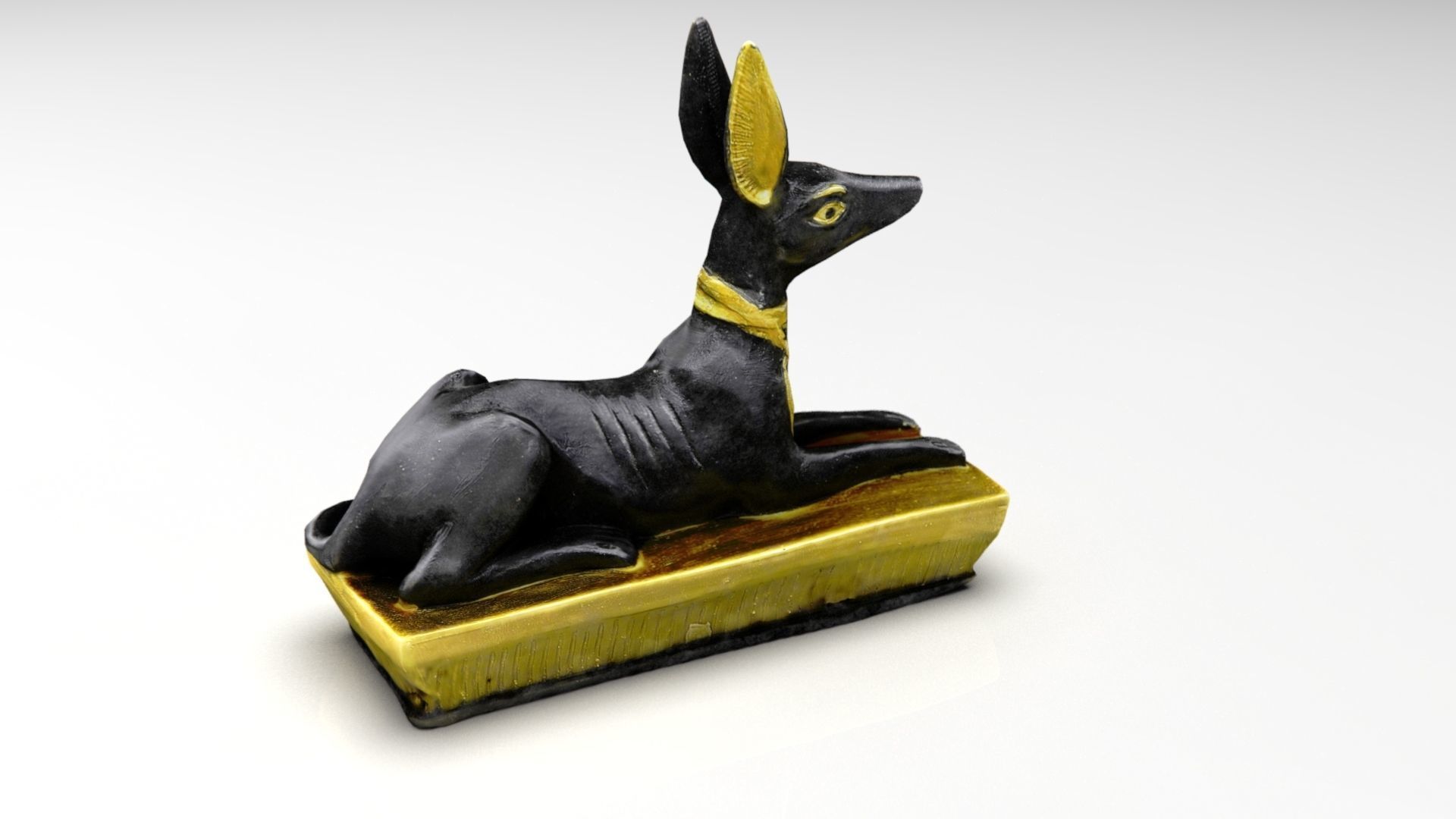 Anubis Dog Statue Low-poly 3D model_8