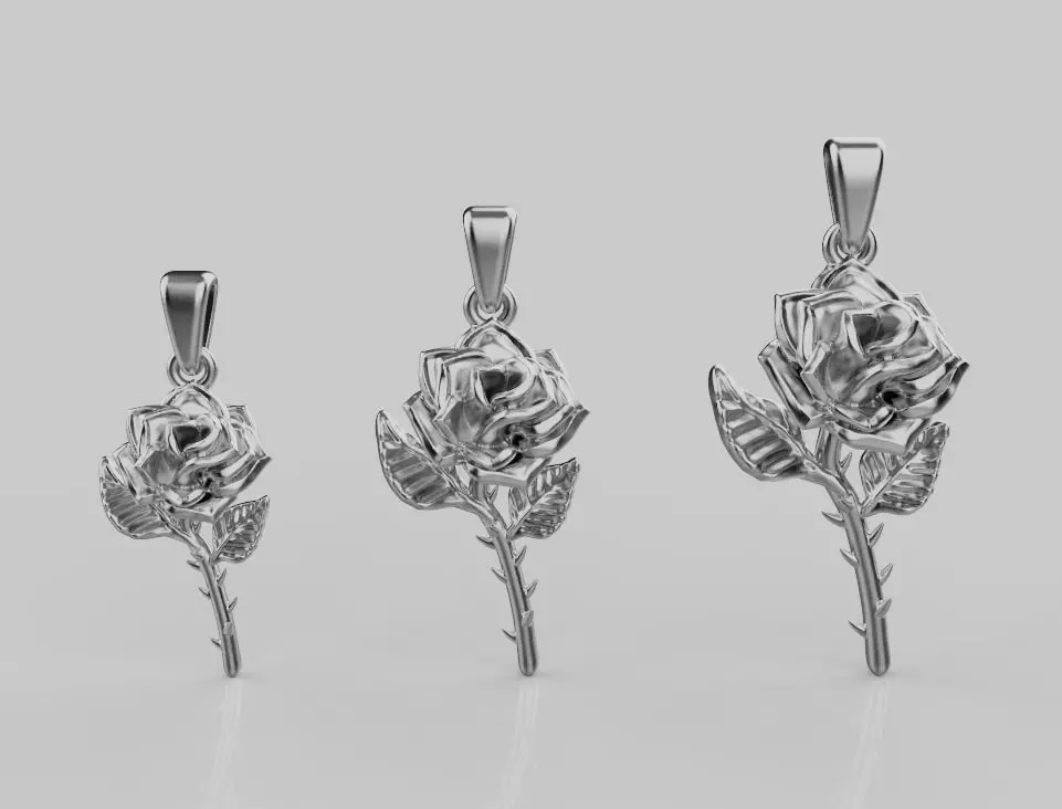 Rose pendant 3D print model 3D print model