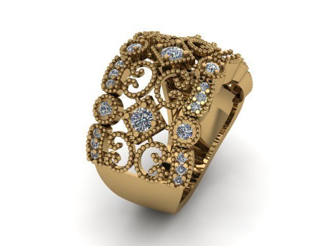 bead rings for daimonds 3D print model_4