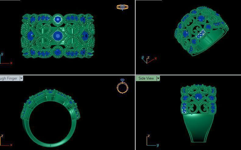 bead rings for daimonds 3D print model_10