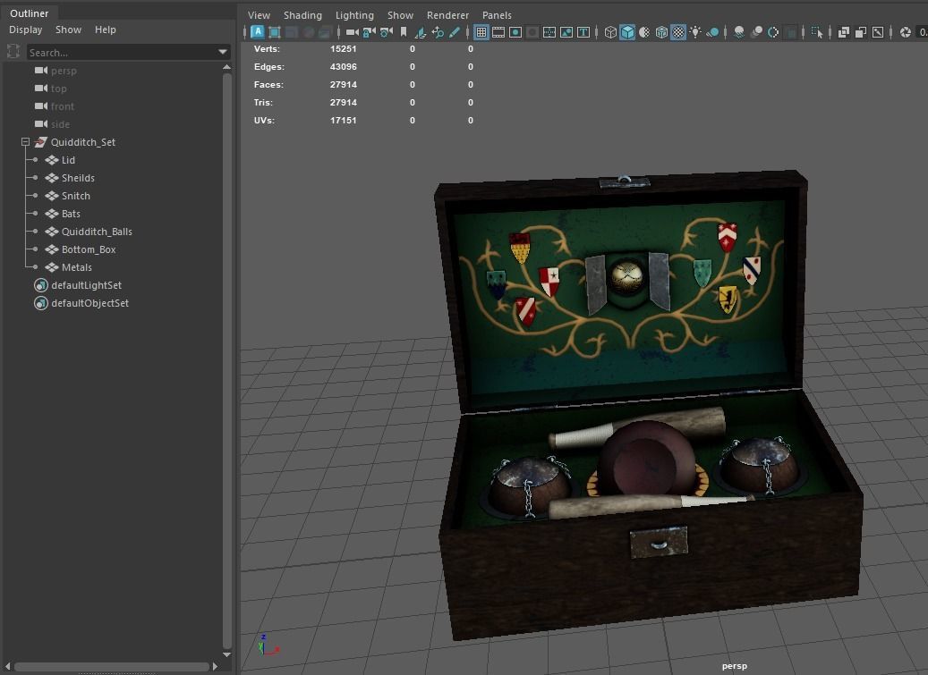 Quidditch Set Low-poly 3D model_1