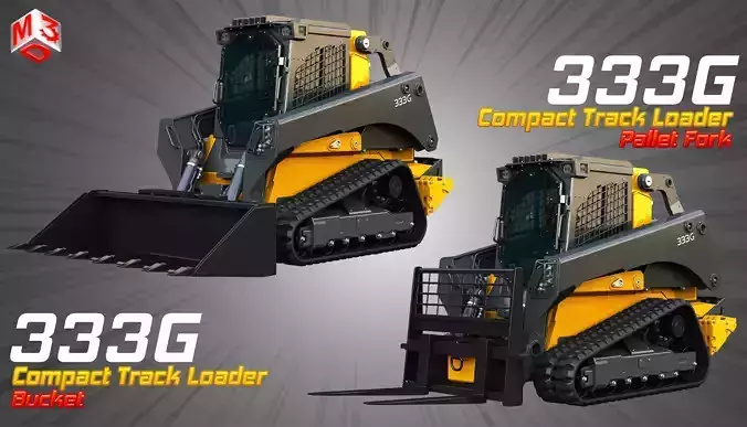 333G Compact Track Loader - 2 in 1 3D Model Collection