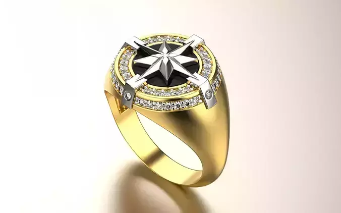 Diamond onyx signet bvlgari ring