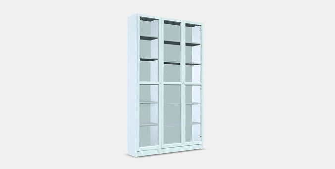 BILLY  OXBERG Bookcase with glassdoors Low-poly 3D model
