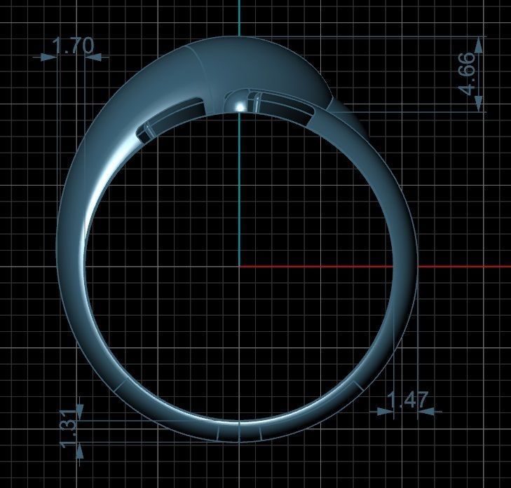 A golden ring in the shape of a dolphin 3D print model_6