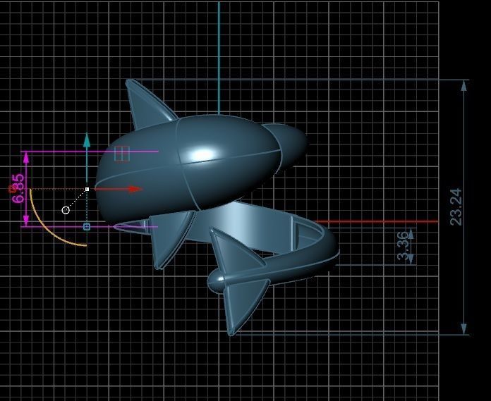 A golden ring in the shape of a dolphin 3D print model_4