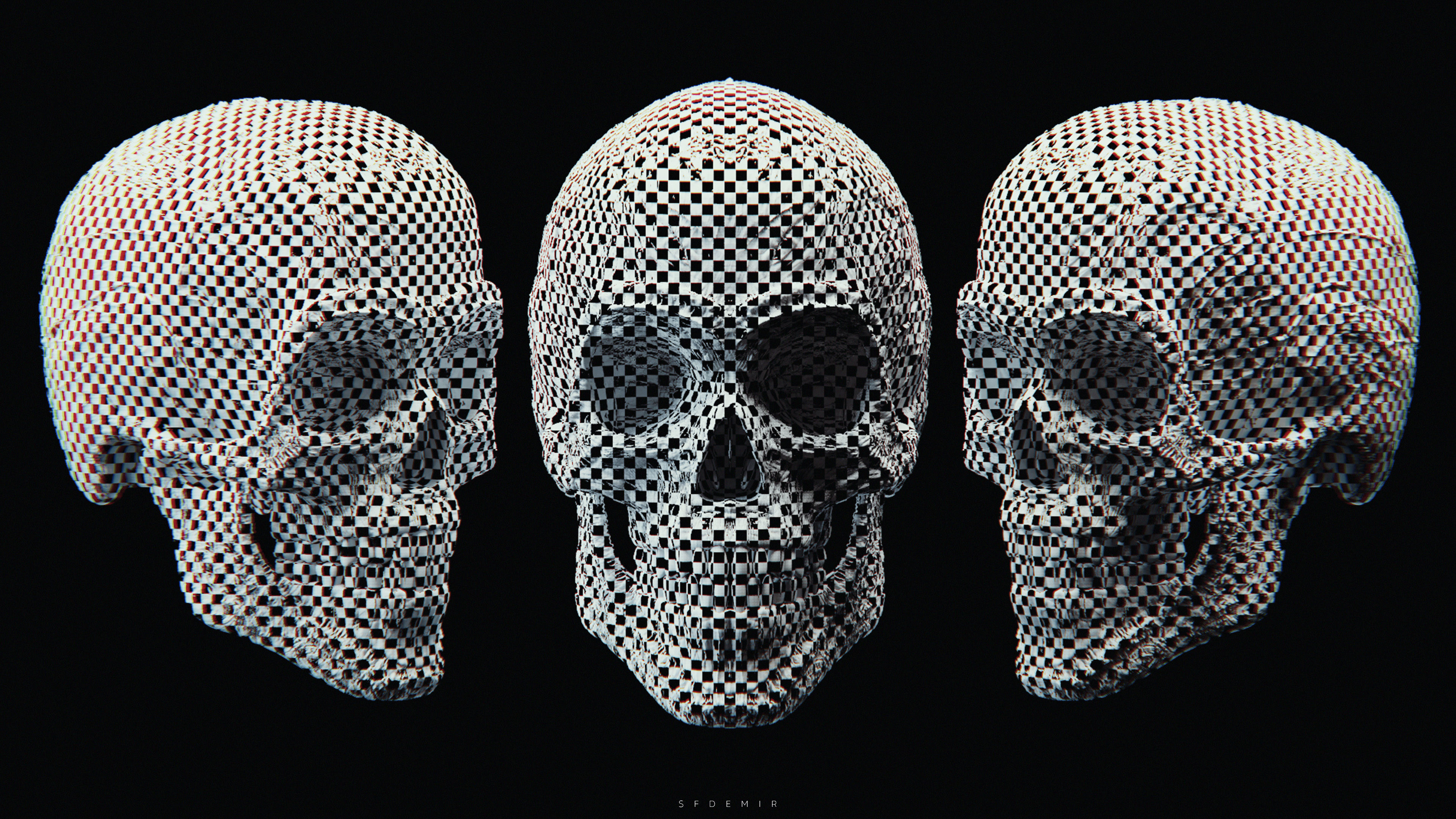 3D Printable Alien Skull Model 3D model_3